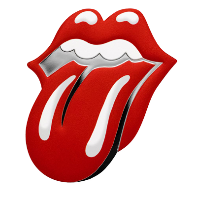 A picture of a The Rolling Stones: 10 gram Lips and Tongue Silver Coin